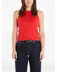 Tommy Hilfiger - Cable-Knit Sleeveless Vest - Lyst