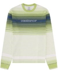 CASABLANCA - Striped Long-Sleeve Sweatshirt - Lyst