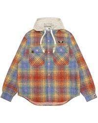 Aape By A Bathing Ape - Check-Pattern Hooded Shirt - Lyst