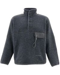 and wander - Fleece-Knit Panelled Sweatshirt - Lyst