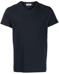 Jil Sander - V-neck Short-sleeved T-shirt - Lyst