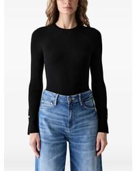 Guess - Ellie Ribbed-Knit Button-Cuff Sweater - Lyst