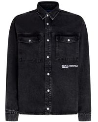KARL LAGERFELD - Karl Quote Denim Overshirt - Lyst
