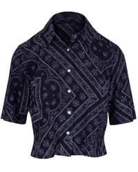 Veronica Beard - Leandra Paisley-Print Cropped Shirt - Lyst