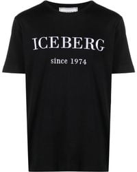 Iceberg - Katoenen T-shirt Met Geborduurd Logo - Lyst