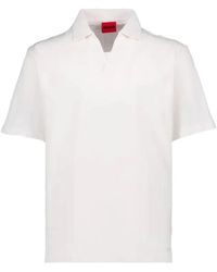 BOSS - Jacquard-Stripe Polo Shirt With Johnny Collar - Lyst