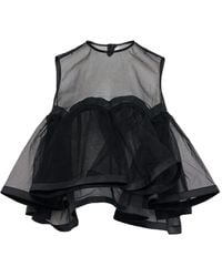 Noir Kei Ninomiya - Tulle-Layered Top - Lyst