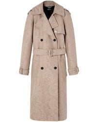 Versace - Brocade Double-breasted Trench Coat - Lyst