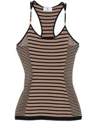 Elisabetta Franchi - Knit Fabric Top With A Mix Of Stripes - Lyst