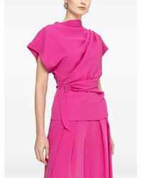 Nissa - Draped Chiffon Top - Lyst