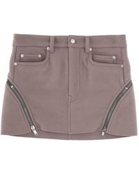 Rick Owens - Zip-Detail Wool Mini Skirt - Lyst