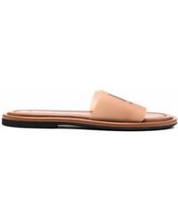 N°21 - Logo-Print Flat Sandals - Lyst