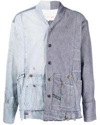 Greg Lauren - Gestreiftes Hemd Im Patchwork-Look - Lyst