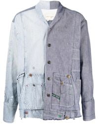 Greg Lauren - Striped Patchwork Cotton Shirt - Lyst