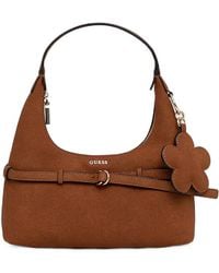 Guess - Mini Hobo Taylor Buckle-Detail Flower-Charm Tote Bag - Lyst
