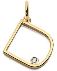 Monica Vinader - Initial D Solitaire-Diamond Pendant - Lyst