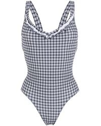 Amir Slama - Check Print Swimsuit - Lyst