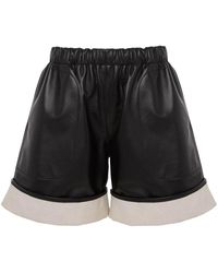 JW Anderson - コントラストヘム レザーショートパンツ - Lyst