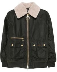 Barbour - Veste Zippée À Col En Peau Lainée - Lyst