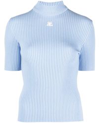 Courreges - High-neck Rib Knit Top - Lyst