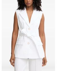 Guess - Belted Sleeveless Blazer - Lyst