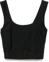Just Cavalli - Top Corto Con Cuello Redondo - Lyst
