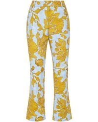 La DoubleJ - 24/7 Cropped-Hose Mit Blumen-Print - Lyst