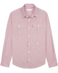 Sporty & Rich - Utility Logo-Embroidered Striped Shirt - Lyst