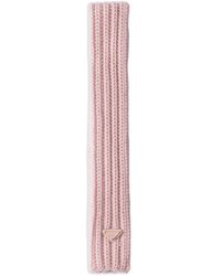 Prada - Enameled Triangle-Logo Knit Scarf - Lyst