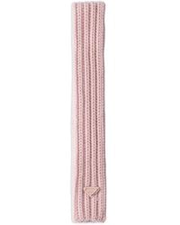 Prada - Enameled Triangle-Logo Knit Scarf - Lyst