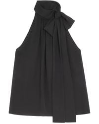 Valentino Garavani - Bow-Detail Silk-Crepe Blouse - Lyst