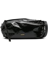 Jil Sander - Leather Cylinder Ruched Crossbody Bag - Lyst