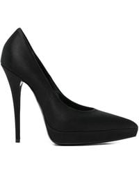 Saint Laurent - Pointed Toe Leather Pumps - Lyst
