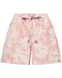 Moncler - Floral-Print Chiné Shorts - Lyst