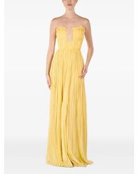 ANDREEA VENECIUC - Strapless Pleated Maxi Dress - Lyst