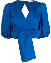 RED Valentino - Top corto con diseño cruzado - Lyst