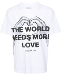 3.PARADIS - Katoenen T-shirt Met Print - Lyst