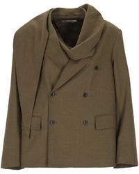 The Erose - Double-Breasted Scarf-Detail Blazer - Lyst