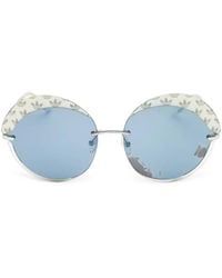 adidas - Round-Frame Logo-Print Sunglasses - Lyst
