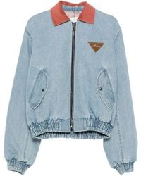 Ava Adore - Logo-Patch Corduroy-Collar Denim Jacket - Lyst