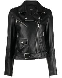 Arma - Zip-Up Leather Biker Jacket - Lyst