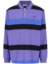 ERL - Striped Long Sleeve Polo Shirt - Lyst