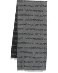 Emporio Armani - Sciarpa Con Logo Jacquard - Lyst