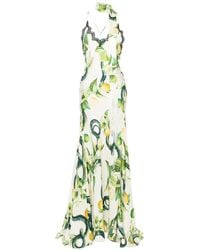 Roberto Cavalli - Zijden Maxi-Jurk Met Print - Lyst