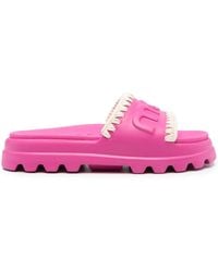 Mou - Eva Logo-Embossed Slides - Lyst