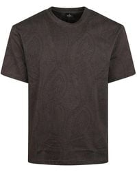 Etro - Paisley-Print Logo-Embroidered T-Shirt - Lyst
