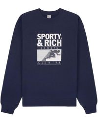 Sporty & Rich - Motion Club Sweatshirt mit Logo-Print - Lyst