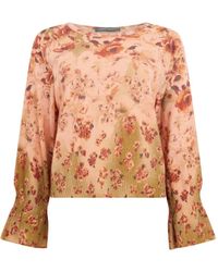 Alberta Ferretti - Floral-Print Flared-Sleeve Sweater - Lyst