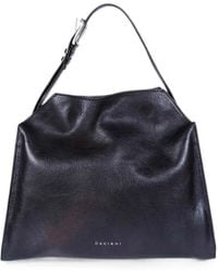 Orciani - Trinity M Lagoon Grained Leather Shoulder Bag - Lyst