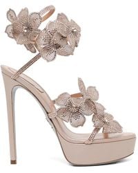 Rene Caovilla - 130Mm Crystal-Embellished Floral Sandals - Lyst